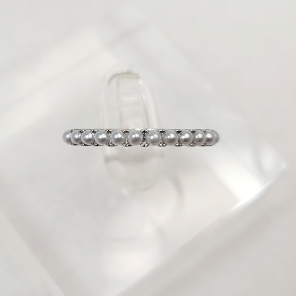 Sterling Silver Pearl Stack Ring - Picture 7 of 15